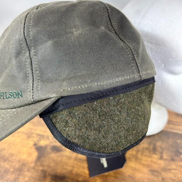 FILSON INSULATED Tin Cloth Cap OTTER GREEN L USA Made NWT - Picture 2 of 14